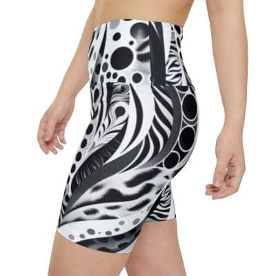 B&W Animal Print Workout Shorts