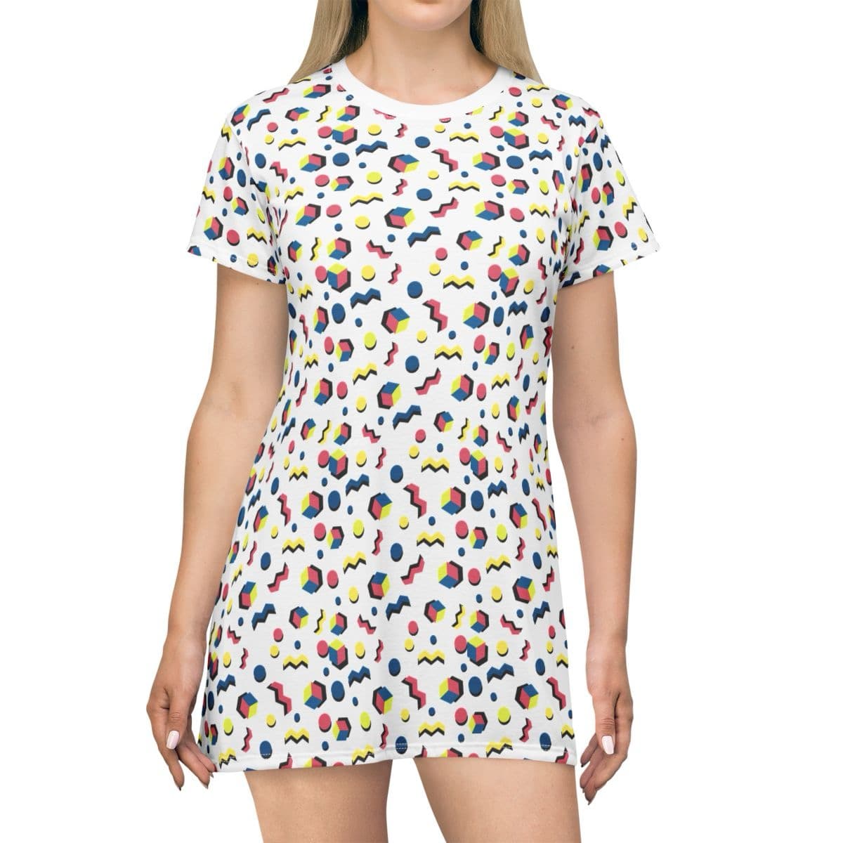 Retro Patterned T-Shirt Dress